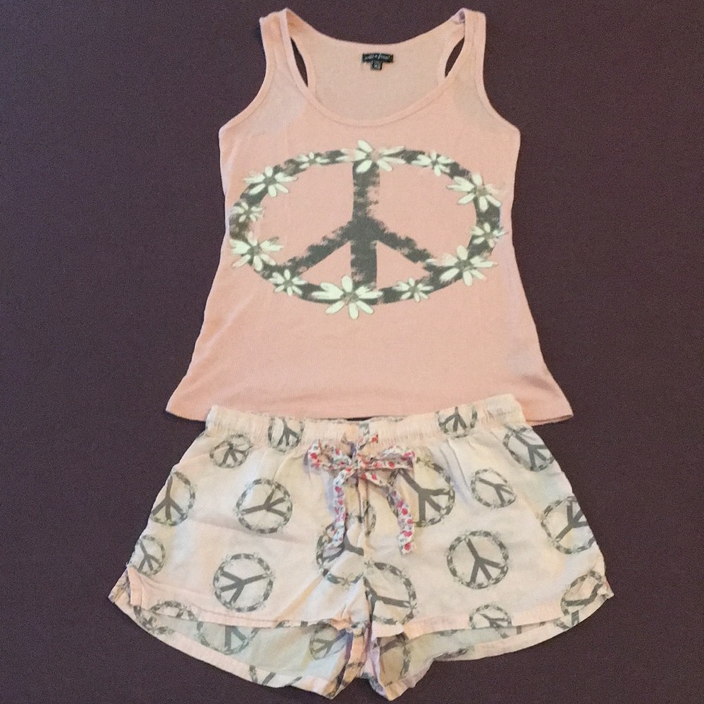 Light Pink Tank and Shorts Pajama Set